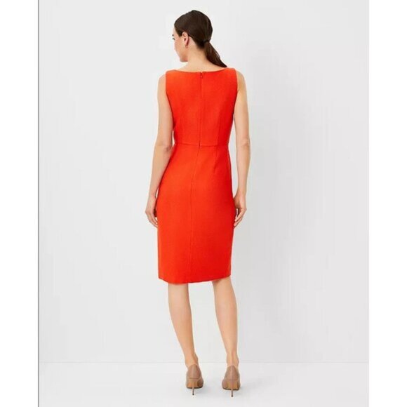 Ann Taylor Tweed Sheath Dress In Grenedine Punch 8 - Picture 3 of 3
